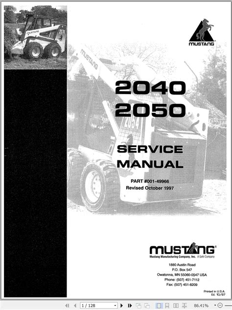 mustang skid steer 2040 not starting|mustang skid steer repair manual.